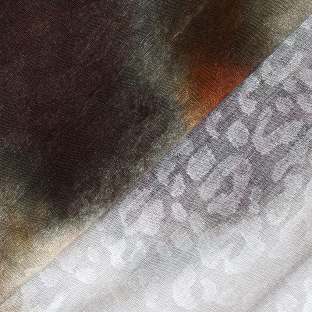 Preview: Viskose Druck Leo Jacquard Tie-Dye braun B-Quali